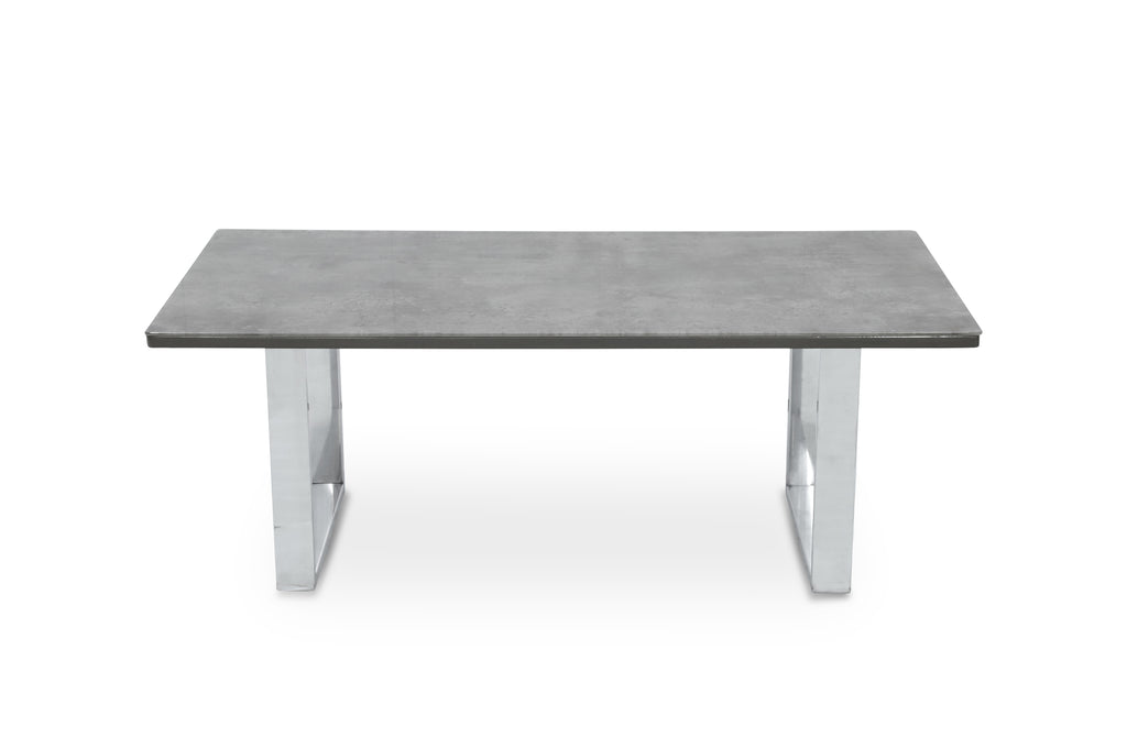 Tokyo Glass Grey Marble-Effect Coffee Table - angle view