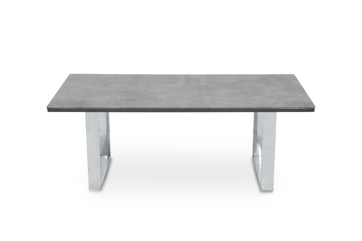 Tokyo Glass Grey Marble-Effect Coffee Table - angle view