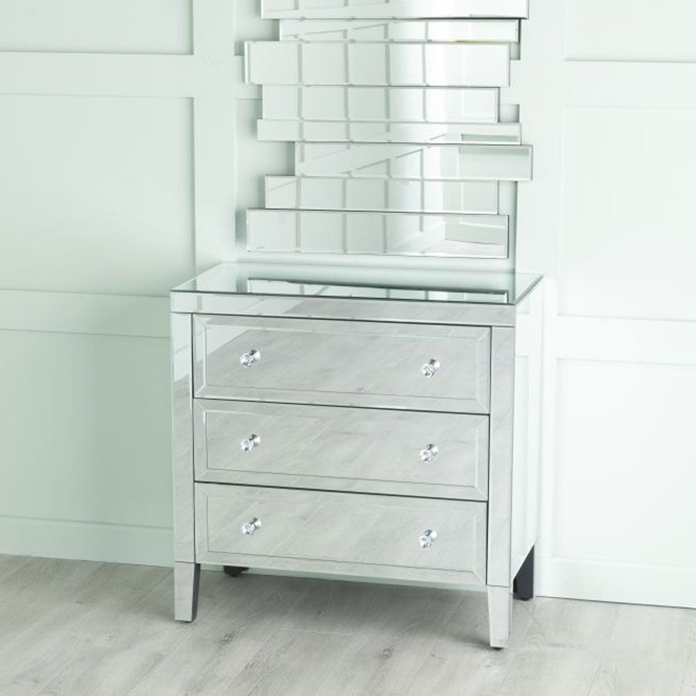 Vasari Mirrored 3 Drawer Small Chest