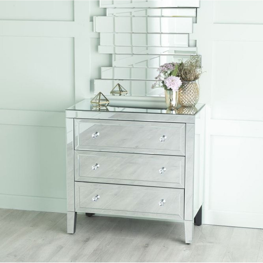Vasari Mirrored 3 Drawer Small Chest