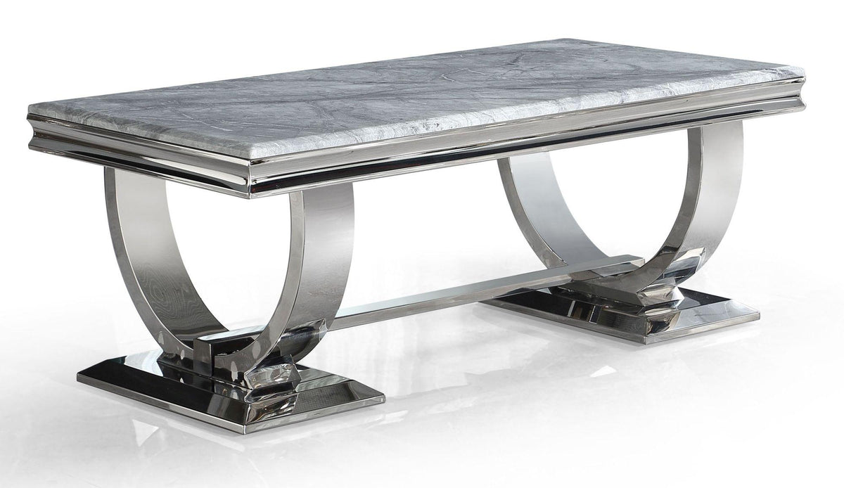 Welby Grey Chrome Coffee Table
